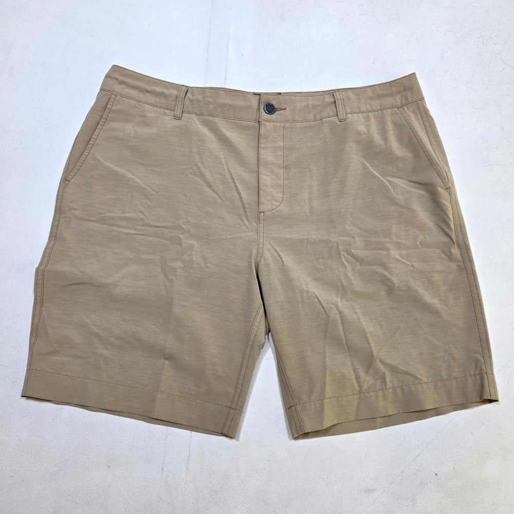 Faherty All Day Shorts Mens 36 Khaki Tan Performance Hybrid Stretch Casual Beach